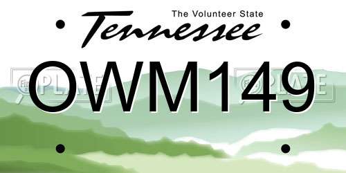 OWM149 Tennessee License Plate