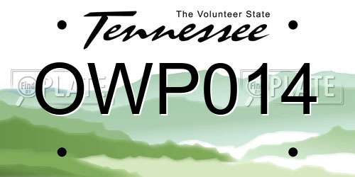 OWP014 Tennessee License Plate