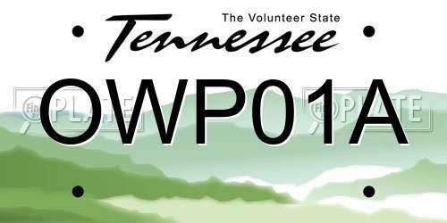 OWP01A Tennessee License Plate