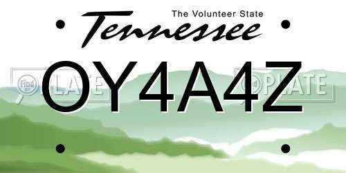 OY4A4Z Tennessee License Plate