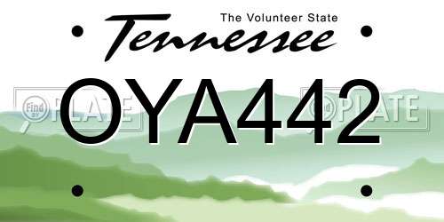 OYA442 Tennessee License Plate