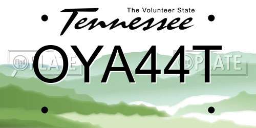 OYA44T Tennessee License Plate