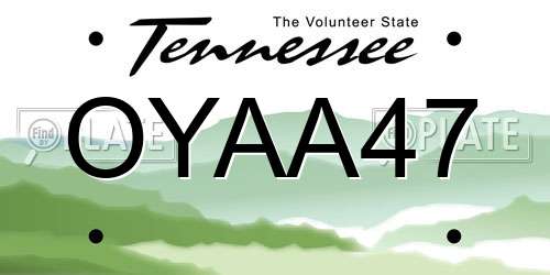 OYAA47 Tennessee License Plate