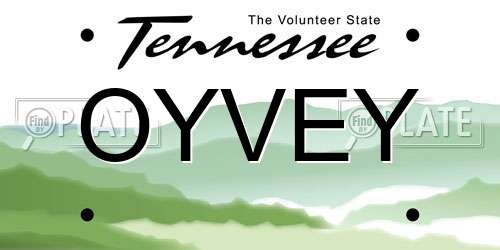 OYVEY Tennessee License Plate
