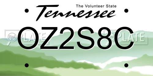 OZ2S8C Tennessee License Plate