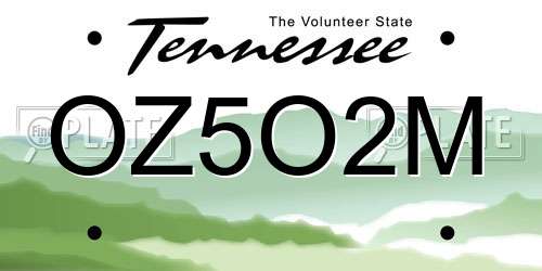 OZ5O2M Tennessee License Plate