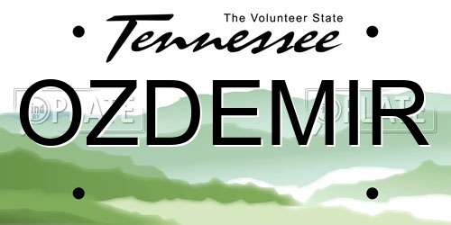 OZDEMIR Tennessee License Plate