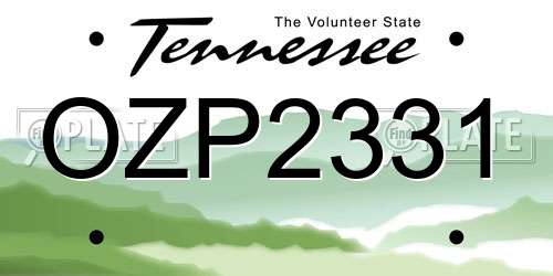OZP2331 Tennessee License Plate