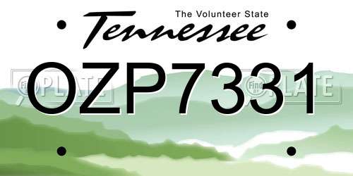 OZP7331 Tennessee License Plate