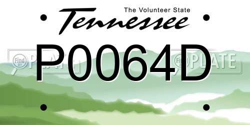P0064D Tennessee License Plate