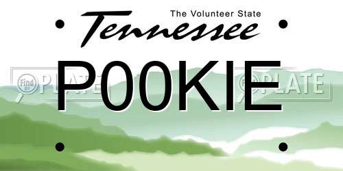 P00KIE Tennessee License Plate