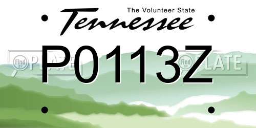 P0113Z Tennessee License Plate