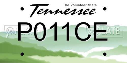 P011CE Tennessee License Plate
