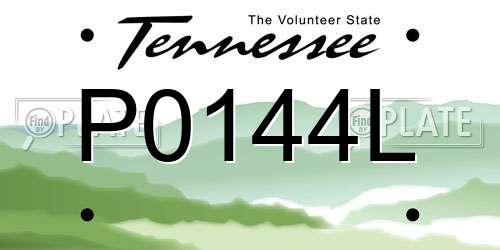 P0144L Tennessee License Plate