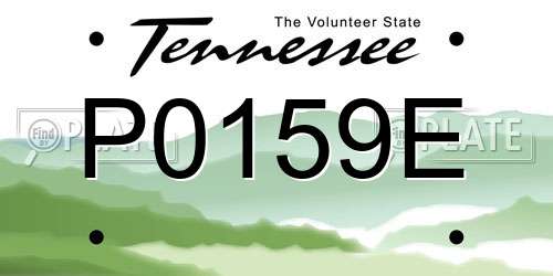P0159E Tennessee License Plate