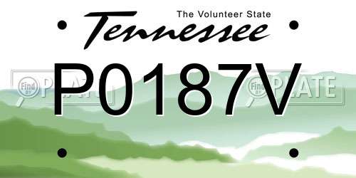 P0187V Tennessee License Plate