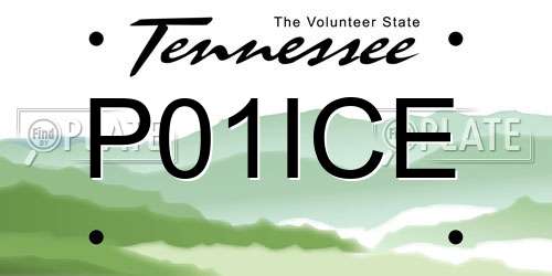 P01ICE Tennessee License Plate