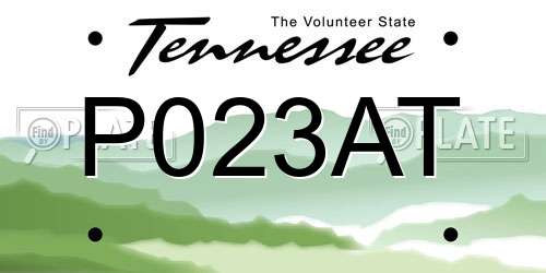 P023AT Tennessee License Plate