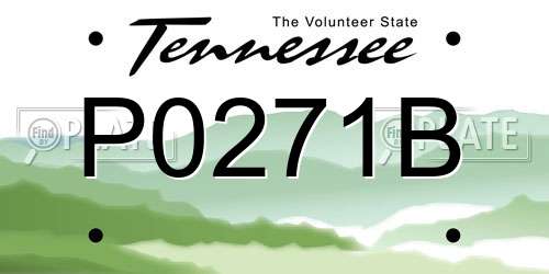 P0271B Tennessee License Plate