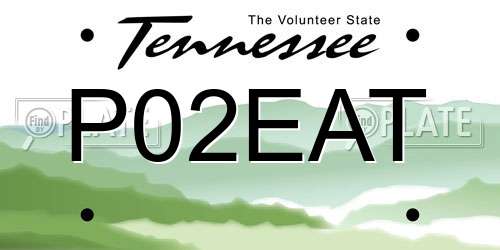 P02EAT Tennessee License Plate