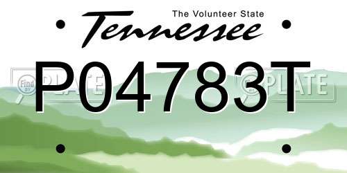 P04783T Tennessee License Plate