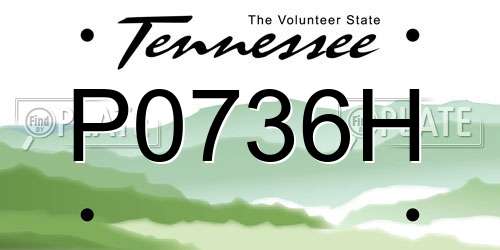 P0736H Tennessee License Plate