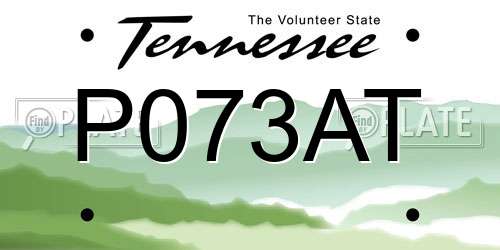P073AT Tennessee License Plate