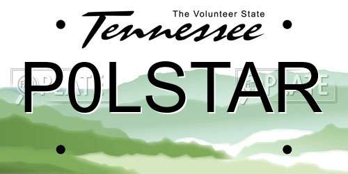 P0LSTAR Tennessee License Plate