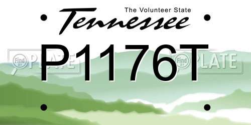 P1176T Tennessee License Plate