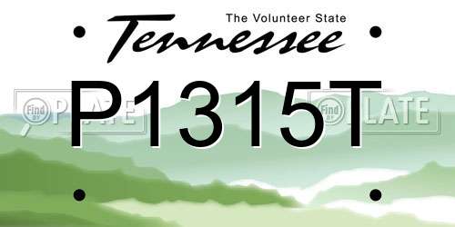 P1315T Tennessee License Plate