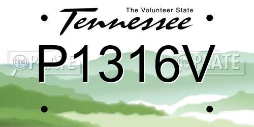 P1316V Tennessee License Plate