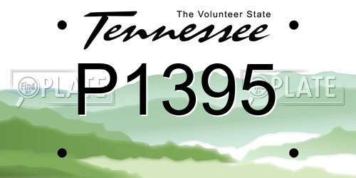 P1395 Tennessee License Plate