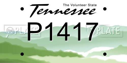 P1417 Tennessee License Plate