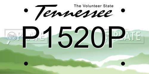 P1520P Tennessee License Plate