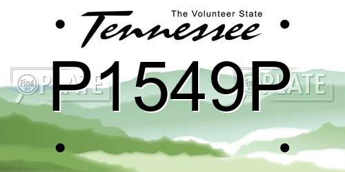 P1549P Tennessee License Plate