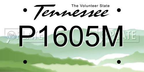 P1605M Tennessee License Plate