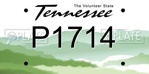 P1714 Tennessee License Plate