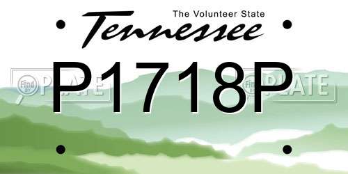 P1718P Tennessee License Plate