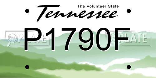 P1790F Tennessee License Plate