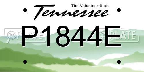 P1844E Tennessee License Plate
