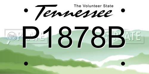 P1878B Tennessee License Plate