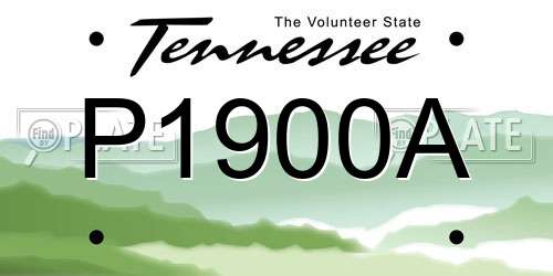 P1900A Tennessee License Plate