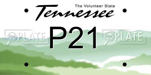 P21 Tennessee License Plate