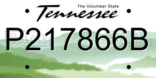 P217866B Tennessee License Plate