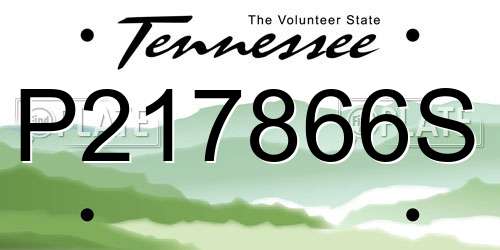 P217866S Tennessee License Plate