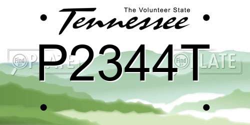 P2344T Tennessee License Plate