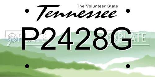 P2428G Tennessee License Plate