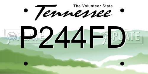 P244FD Tennessee License Plate