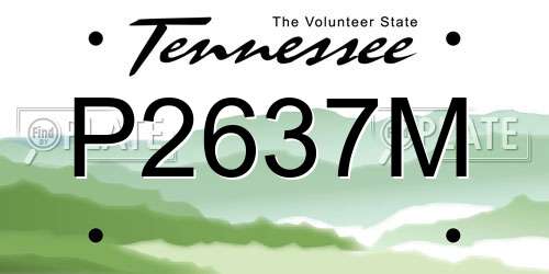 P2637M Tennessee License Plate