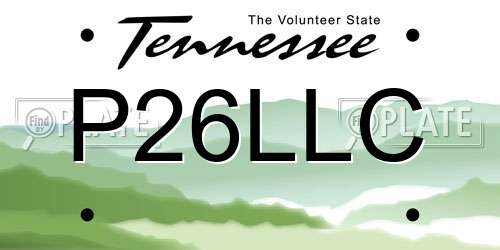 P26LLC Tennessee License Plate